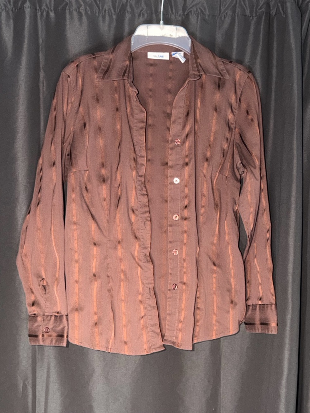 Ms.Lee Brown Button-Down Shirt Size Small - Picture 4 of 7